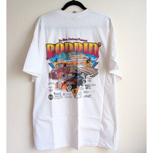 NWOT River Cruizers 2023 Roddin on the River‎ Hot Rod Short Sleeve T-Shirt 2XL